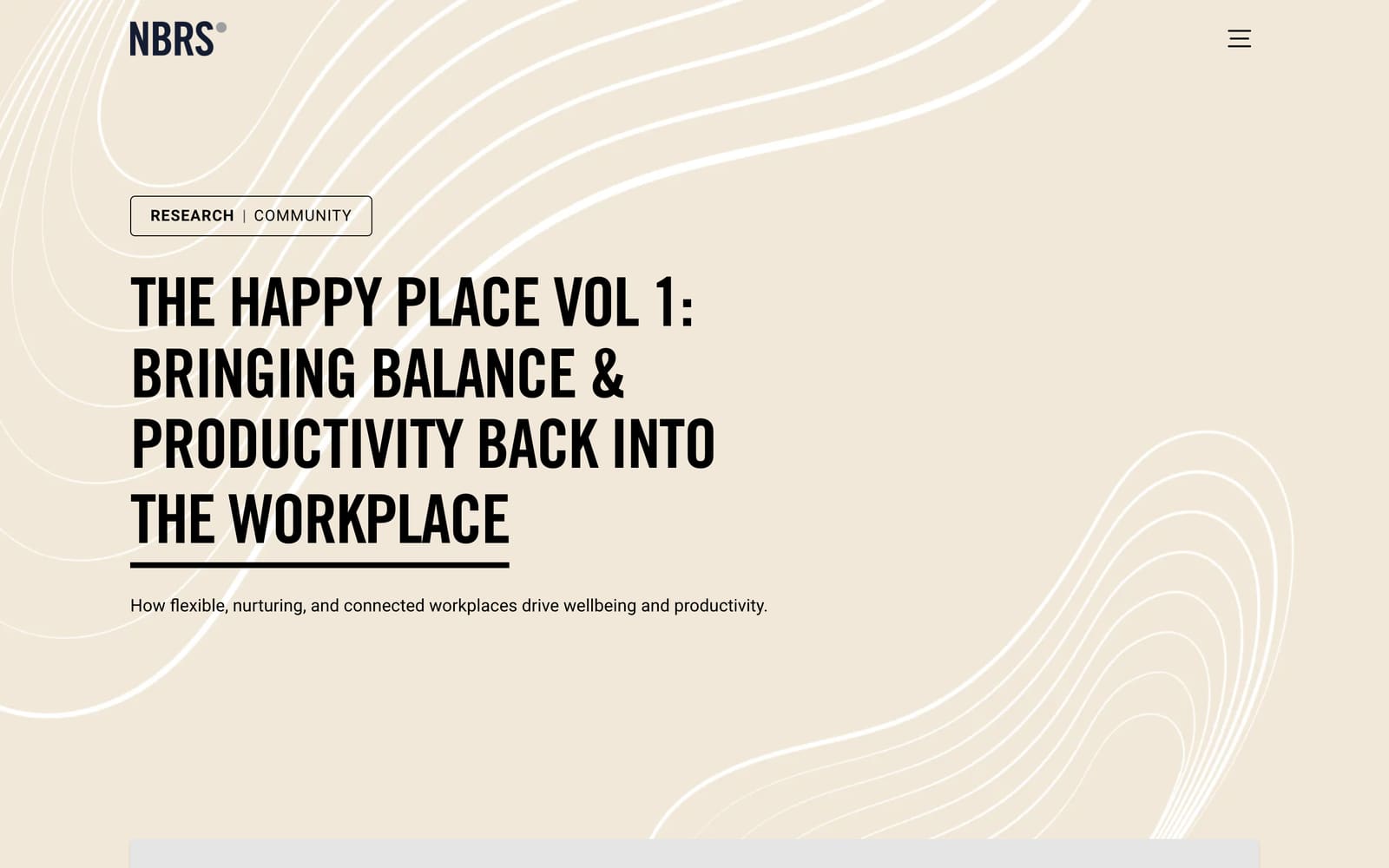 An NBRS research intro page for The Happy Place Vol 1
